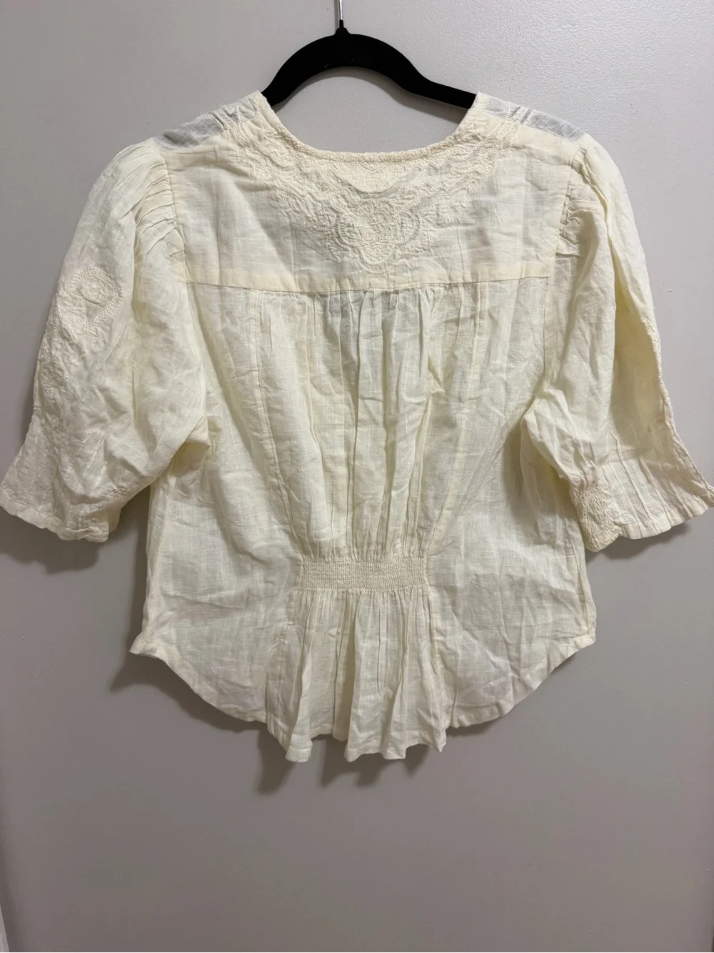 Free People NWT Laurie Embroidered Cotton Cottagecore Boho Button Up Top Medium